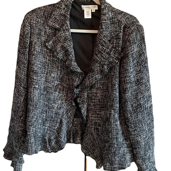 Coldwater Creek  Women's Black and White open blazer size medium - Picture 1 of 6
